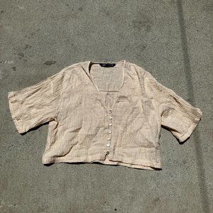 Zara Cream Linen Shirt